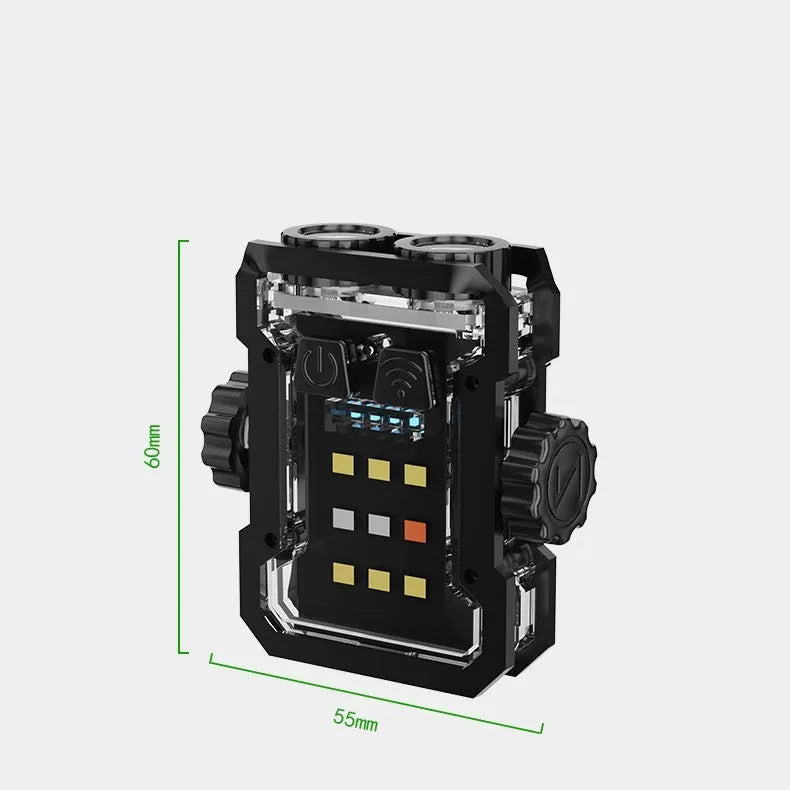 Black aluminium alloy multifunctional mini keychain light with Type-C fast charging and 600mAh battery