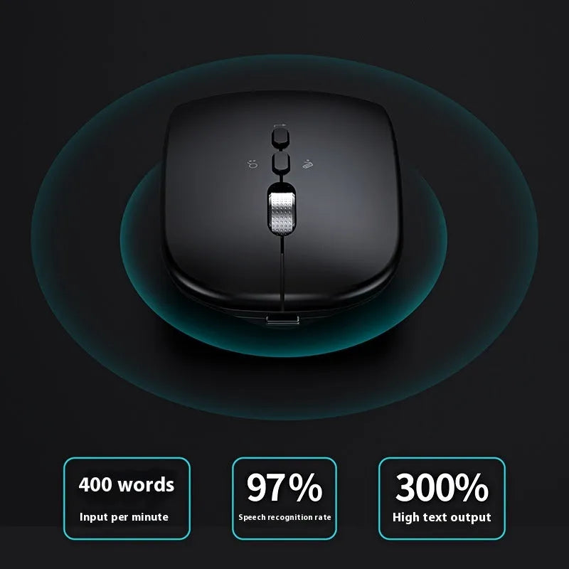 AI intelligent voice translation wireless charging mouse in gold with 2.4GHz and 2000DPI optical sensor