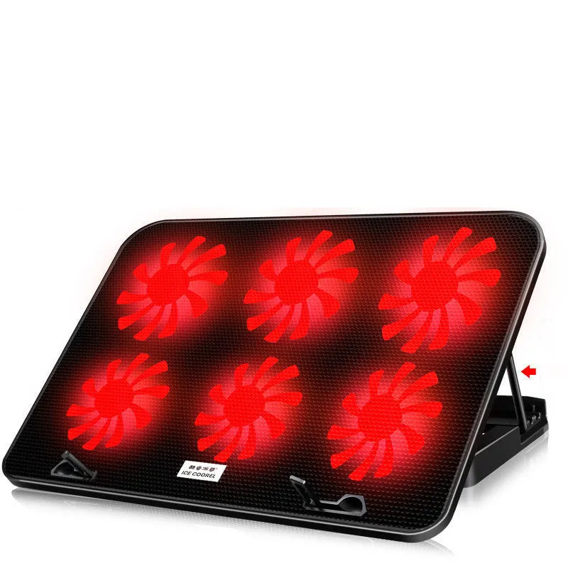 A9 laptop cooler with six fans, alloy body, 360x255x27mm, black regular version