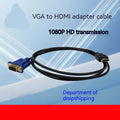 HDMI to VGA conversion cable with copper clad steel core for 1080p 60Hz HD video on monitor