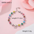 Women's titanium steel bracelet with heart-shaped charm in gold or steel electroplated finish