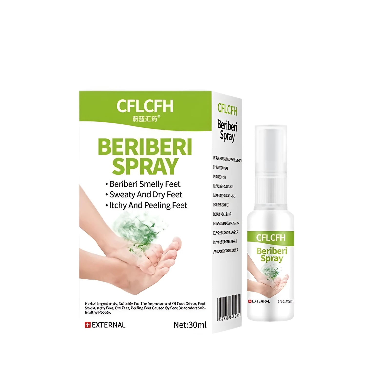 English Foot Odor Spray 30ml bottle for foot odour treatment and freshness