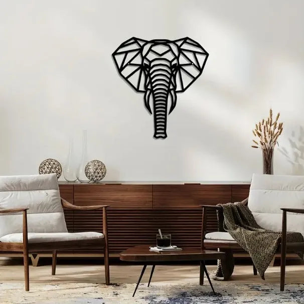 Metal elephant wall decoration American style animal wall hanging in two sizes