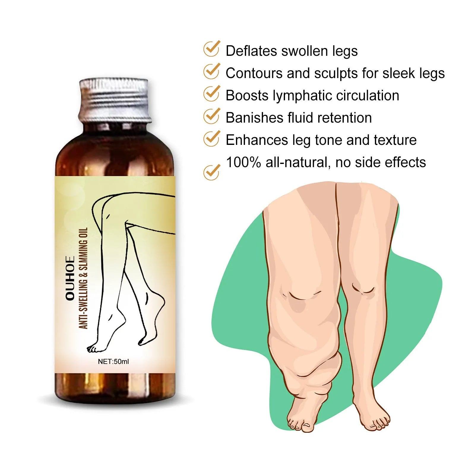 50ml bottle of moisturising body massage essential oil with botanical extracts