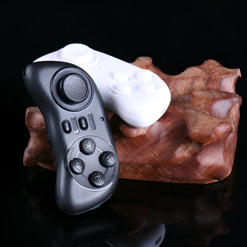 Mini Bluetooth smart gamepad in black, 75x34x18mm mobile controller with button layout