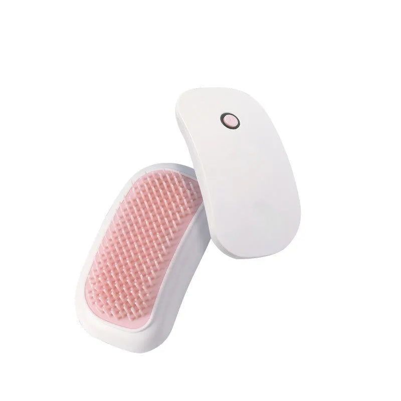 Pink electric pet massage brush with TPE comb teeth for cats and dogs
