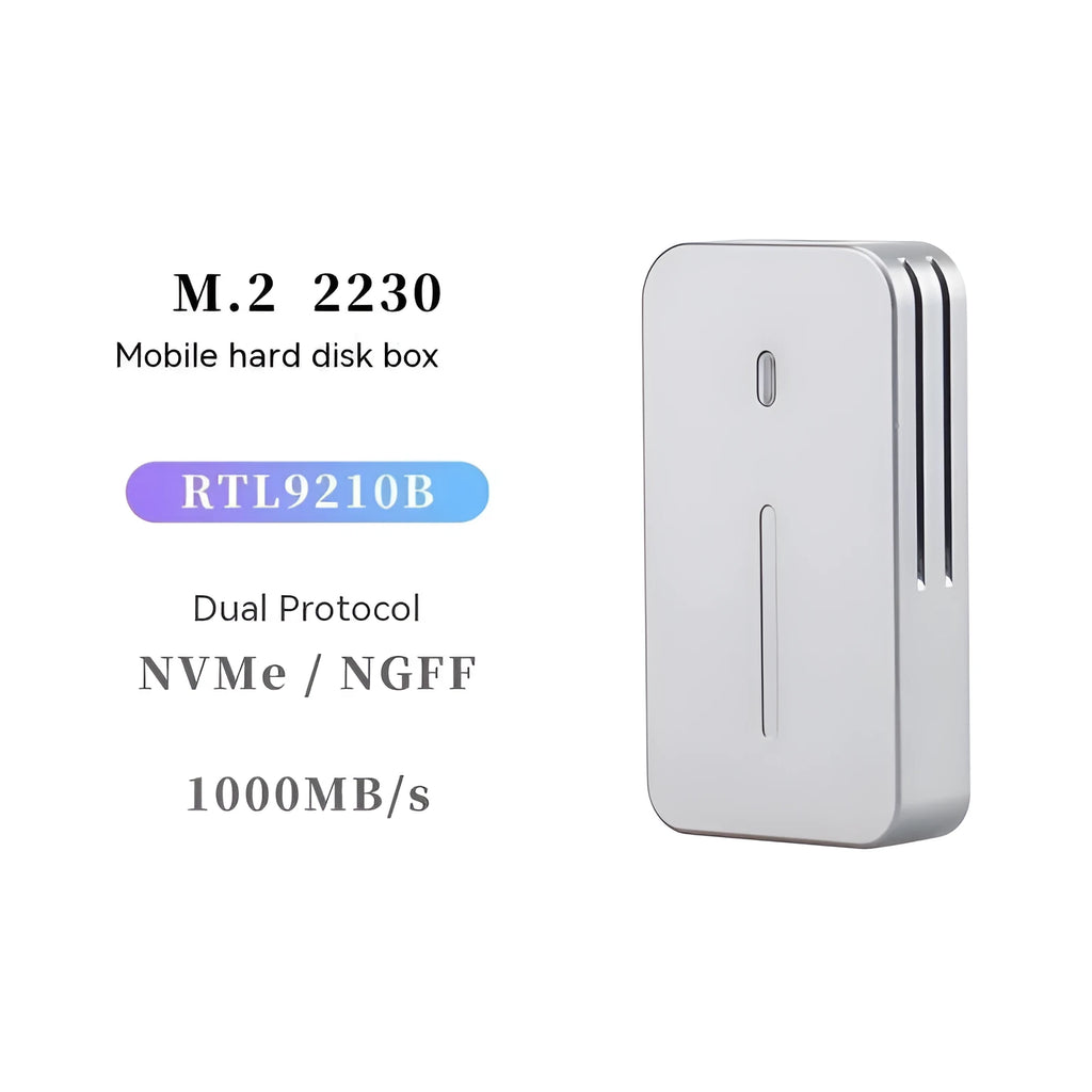 Aluminium alloy 10Gbps dual protocol SSD enclosure with CNC shell