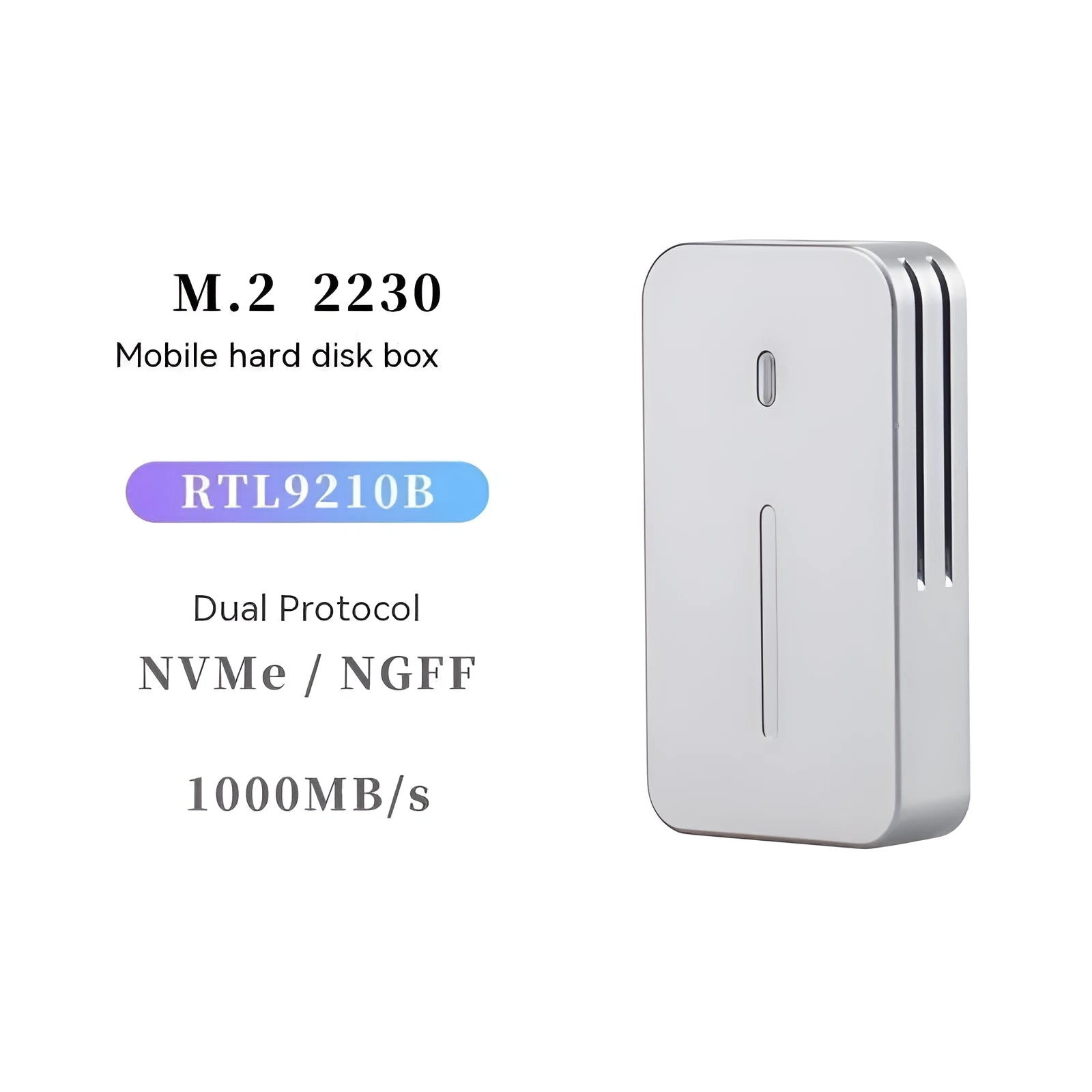 Aluminium alloy 10Gbps dual protocol SSD enclosure with CNC shell