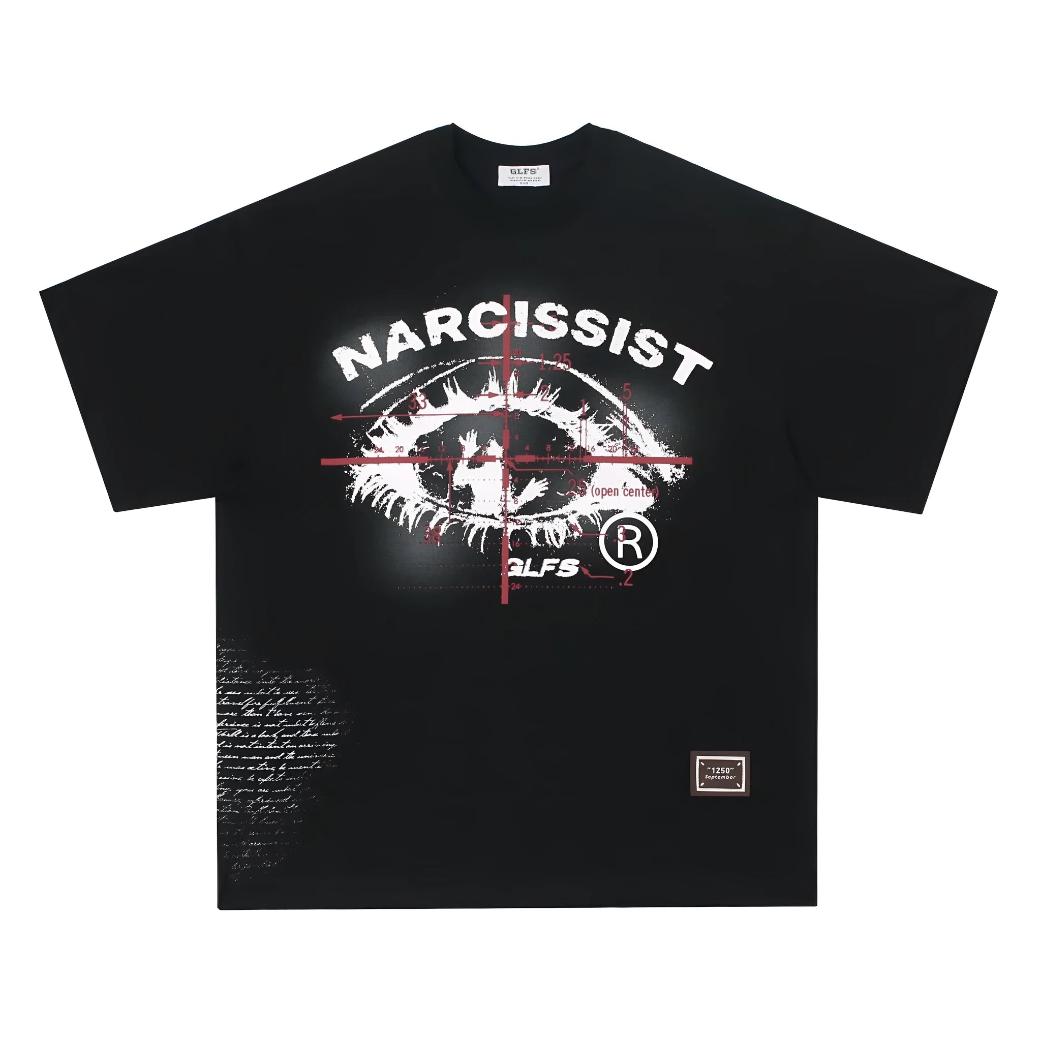 American retro hip hop Gothic style T-shirt with letter print, in pure cotton, available in black and white.