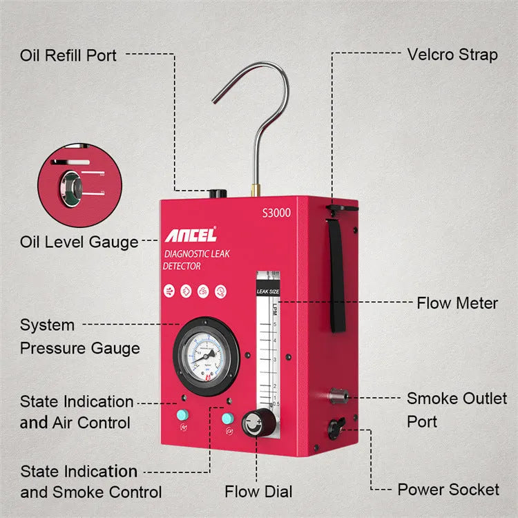 S3000 car smoke detector vacuum leak tool for automotive diagnostic testing