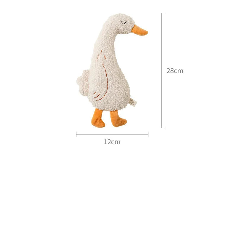Cartoon plush dog chew toy in Fox or Duckling design with squeaker inside