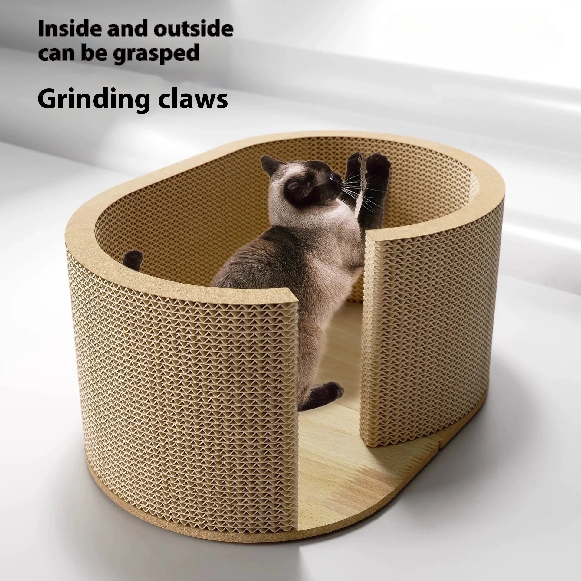 Small cat climbing frame in corrugated paper tunnel nest style 57x39x27.5cm simple indoor design