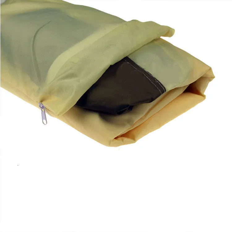 Beige polyester outdoor barbecue cover with a minimalist Nordic design, shown folded.