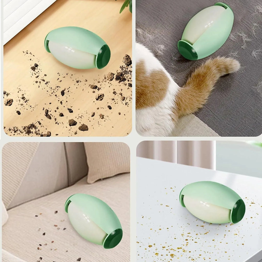 Green and white washable reusable gel lint roller ball portable pet hair removal tool