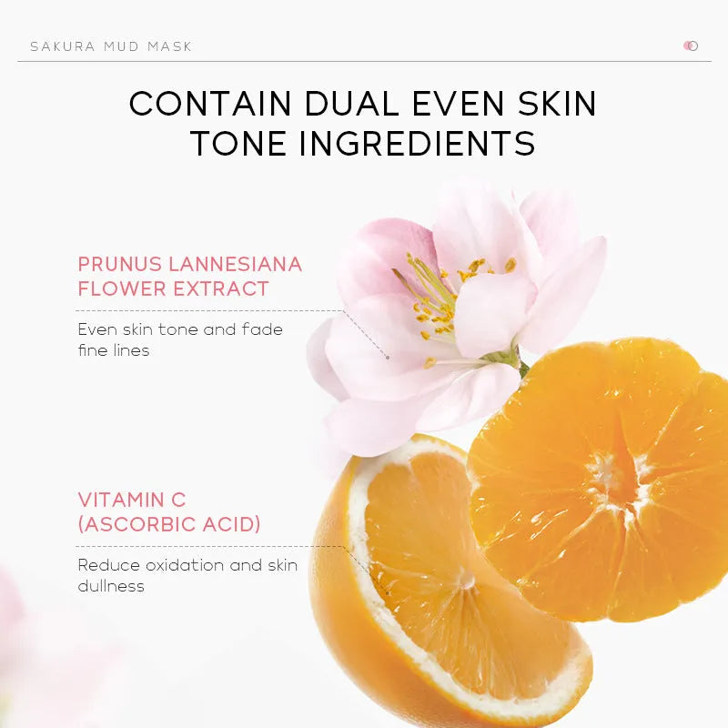 30g cherry blossom mud facial mask in single-piece packaging.