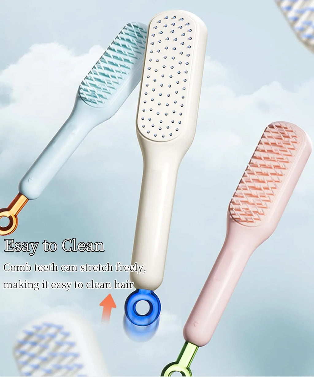 Dual-sided dog grooming brush for small breeds with soft bristles in blue colour