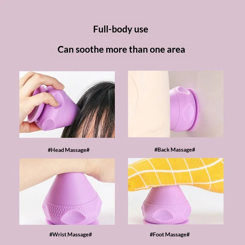 Silicone massage ball 32x75mm in pink for fitness and muscle relief on a white background