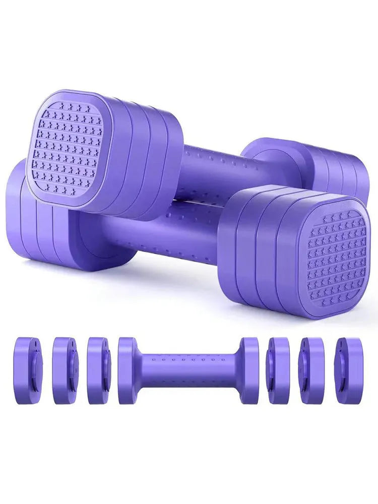 Detachable dumbbell set for women's fitness in pink colour with 5lb weights