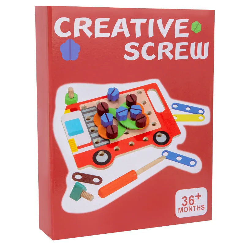 Wooden twist screw puzzle toy for children in tws-creative twist screw puzzle colour for early education colour matching