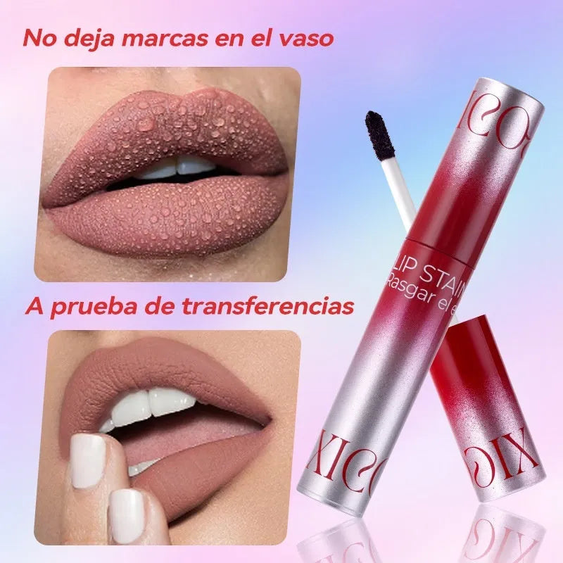 Lip lacquer tearing matte tear-off lip balm waterproof long-lasting easy-to-color lipstick in five styles
