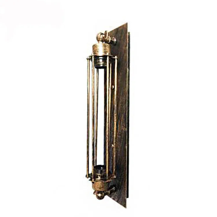 Retro American industrial style iron wall lamp in black, bronze, rust, or silver finish.