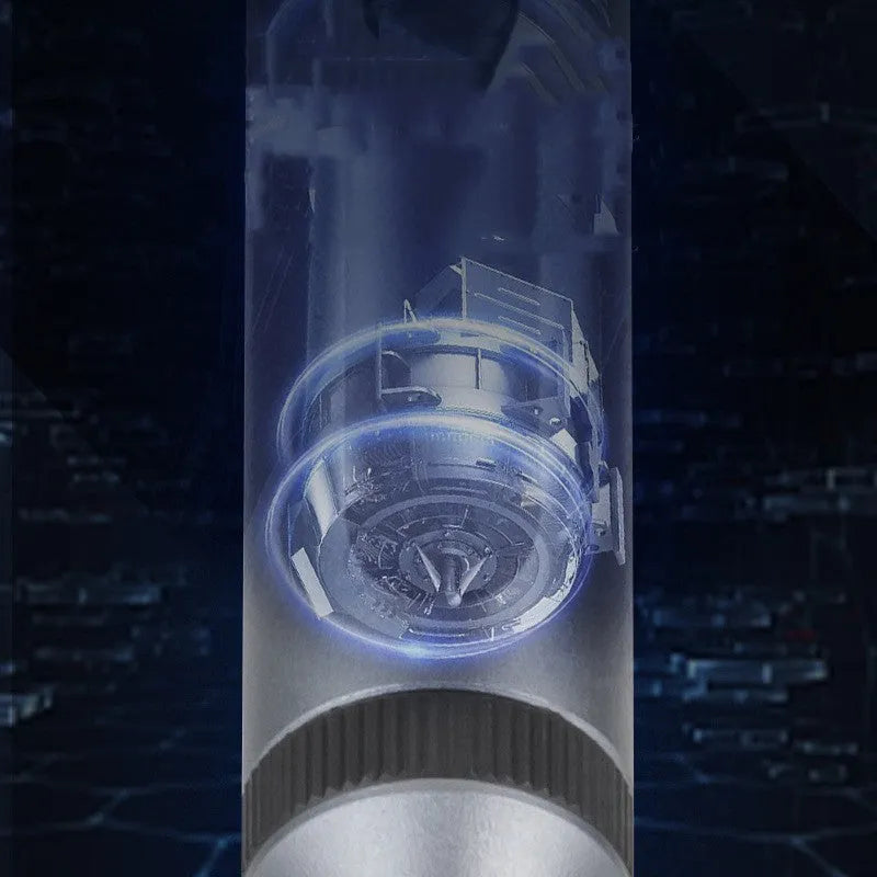 Compact aluminium alloy electric screwdriver showing its 134.5mm length and ergonomic handle design.