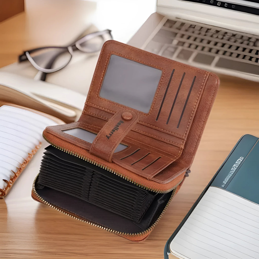 Women's PU coin purse with zip closure and card slots in multiple colour options