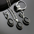 AAA grade zircon bridal jewellery set with earrings, necklace, and bracelet in a choice of 12 colours