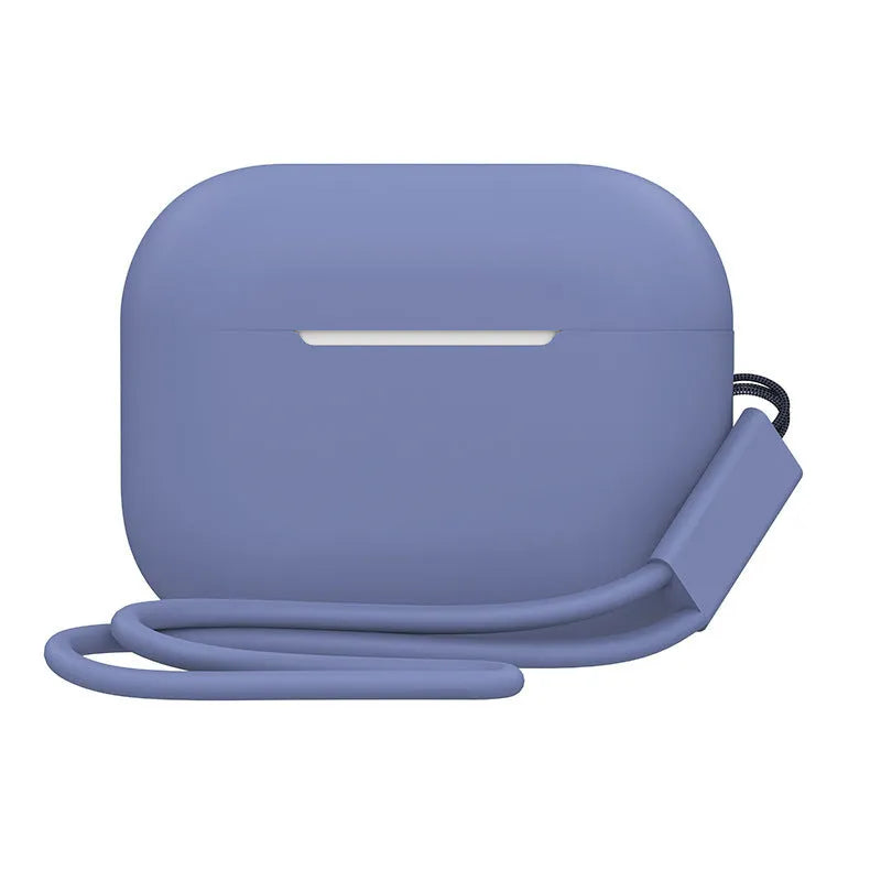 AirPods Pro 2 silicone protective case with lanyard in various solid colours showing precise fit and dimensions