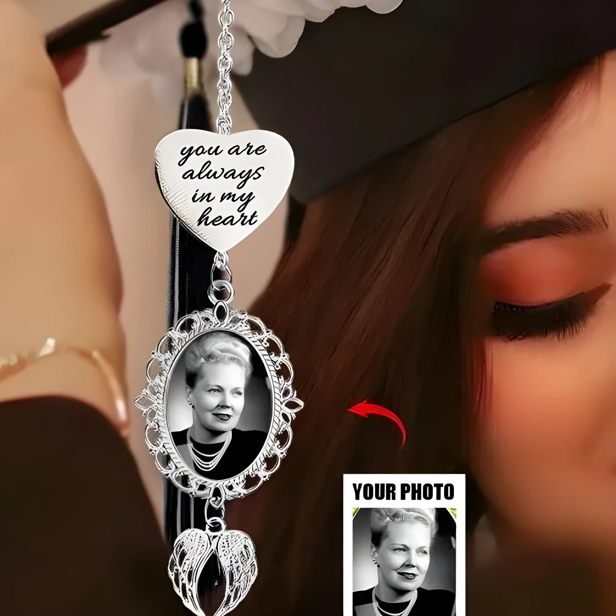 15cm electroplated metal pendant necklace with Love 2025 stainless steel engraving