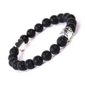 Tigereye Indian agate dog's paw bracelet with love heart charm and stone beads