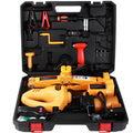 Yellow steel electric car jack set with 12V power wrench for tyre changes