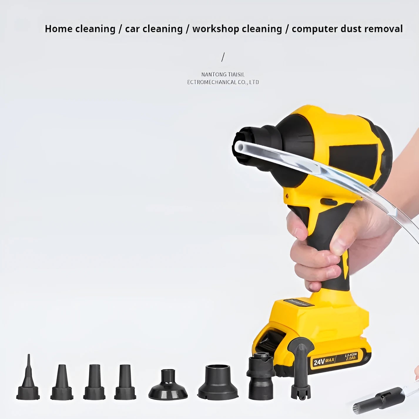 Yellow rechargeable lithium battery dust gun for office cleaning with 680W power and 18V operation