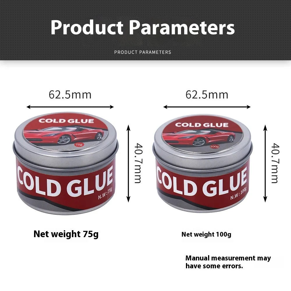 Automobile repair cold glue tube for vehicle dent and depression repair applications