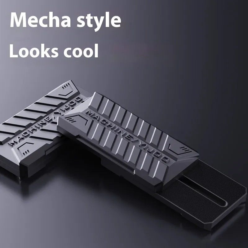 Metal semi-infinite push card fingertip gyro in Battlefield Gray, 50x28x12mm decompression toy with gift box