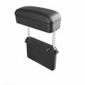 Universal central lifting seat storage box in leather, middle seat armrest box, 28.5 x 23.5 x 20.5 cm, beige or black option