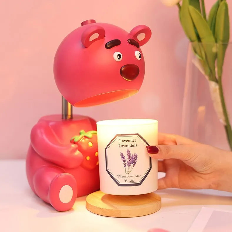 Panda-shaped aromatherapy wax melting table lamp with ambience light function, modern simplicity design, 220V