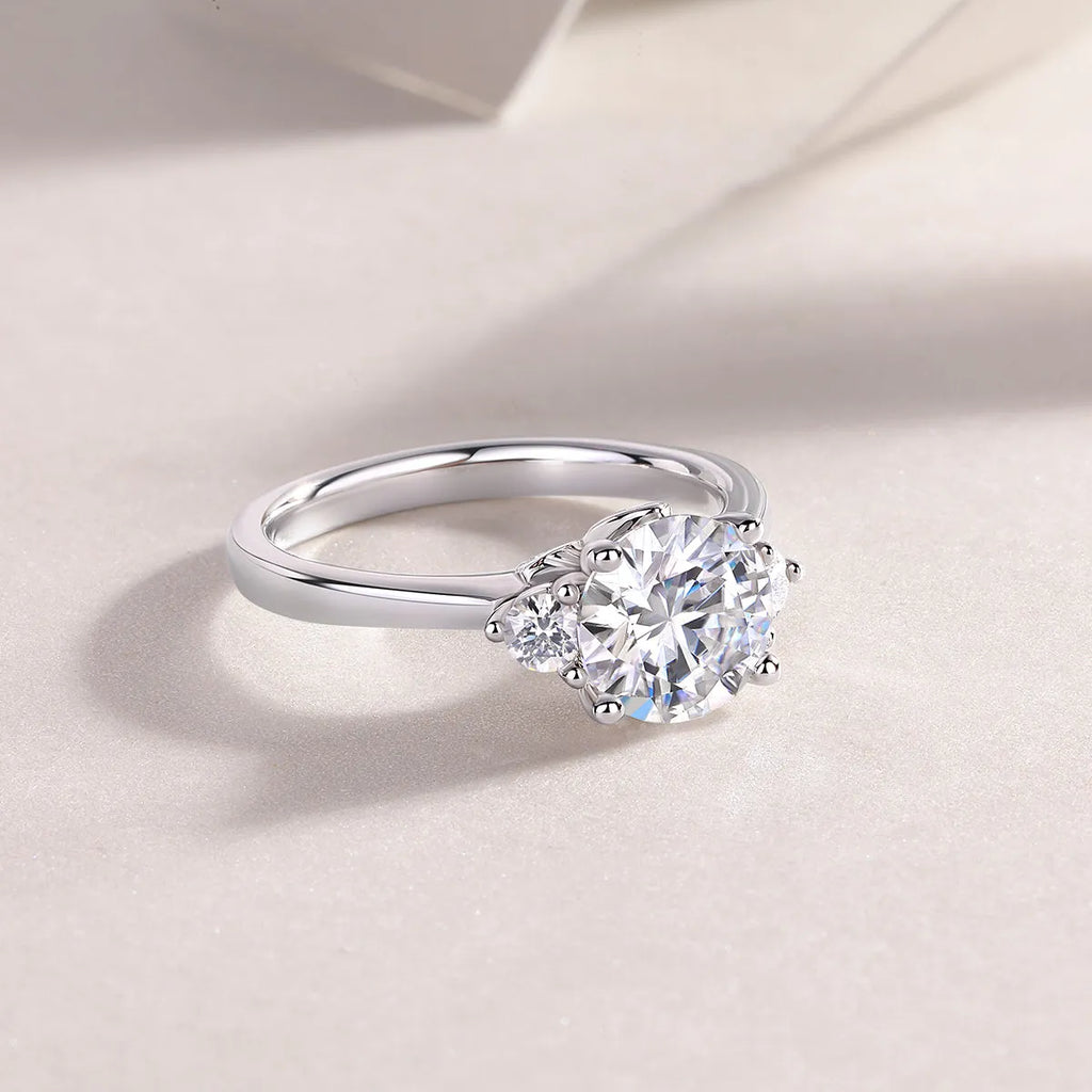 Starry Night Brilliance gold-plated S925 silver wedding ring set with 2-carat moissanite in gift box