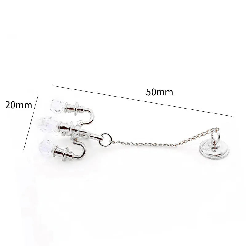 Mini gold and silver metal retro ceiling light photo prop decorations measuring 5x2cm