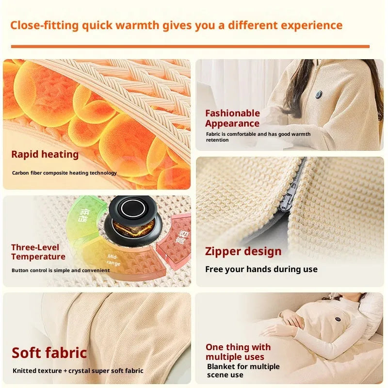 Washable lazy warm blanket 150x80cm in Gardenia Green with 5000mA charging treasure set