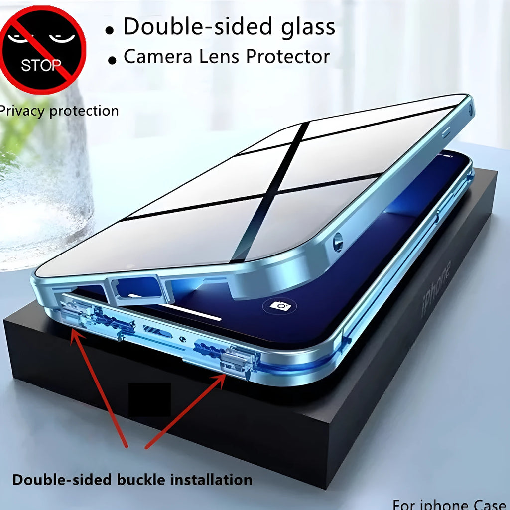 Goggles Anti Privacy Magneto metal phone case in solid colour for iPhone 15 Plus and XR