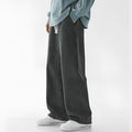 Men's cotton loose straight jeans in solid colour with straight leg cut and classic denim look