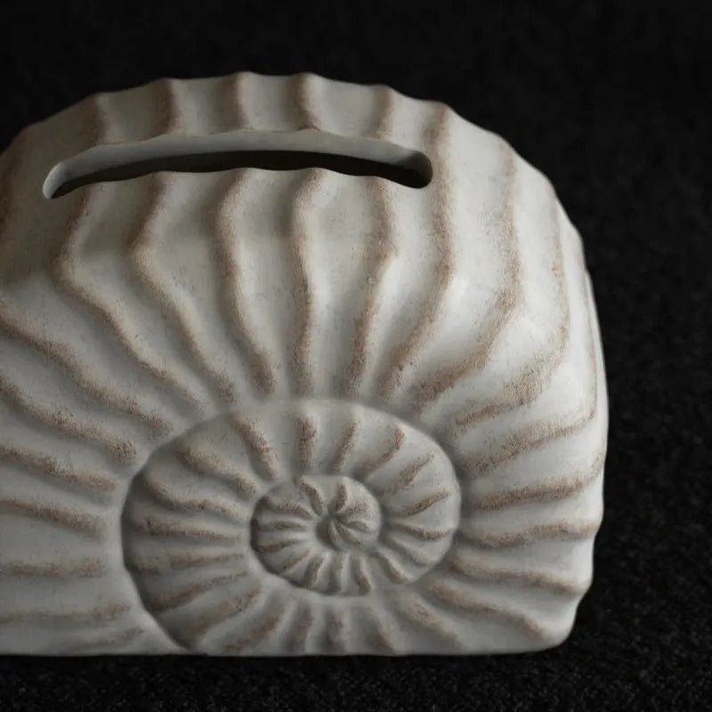 Resin tissue box cover with conch shell pattern design decorative home accessory