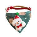 Red Christmas pet handkerchief scarf with Santa Claus and Christmas tree appliques, adjustable collar fit 9.06-15.75 inches.
