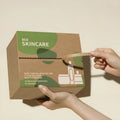 Set of 12 assorted cardboard skincare boxes for storage and display