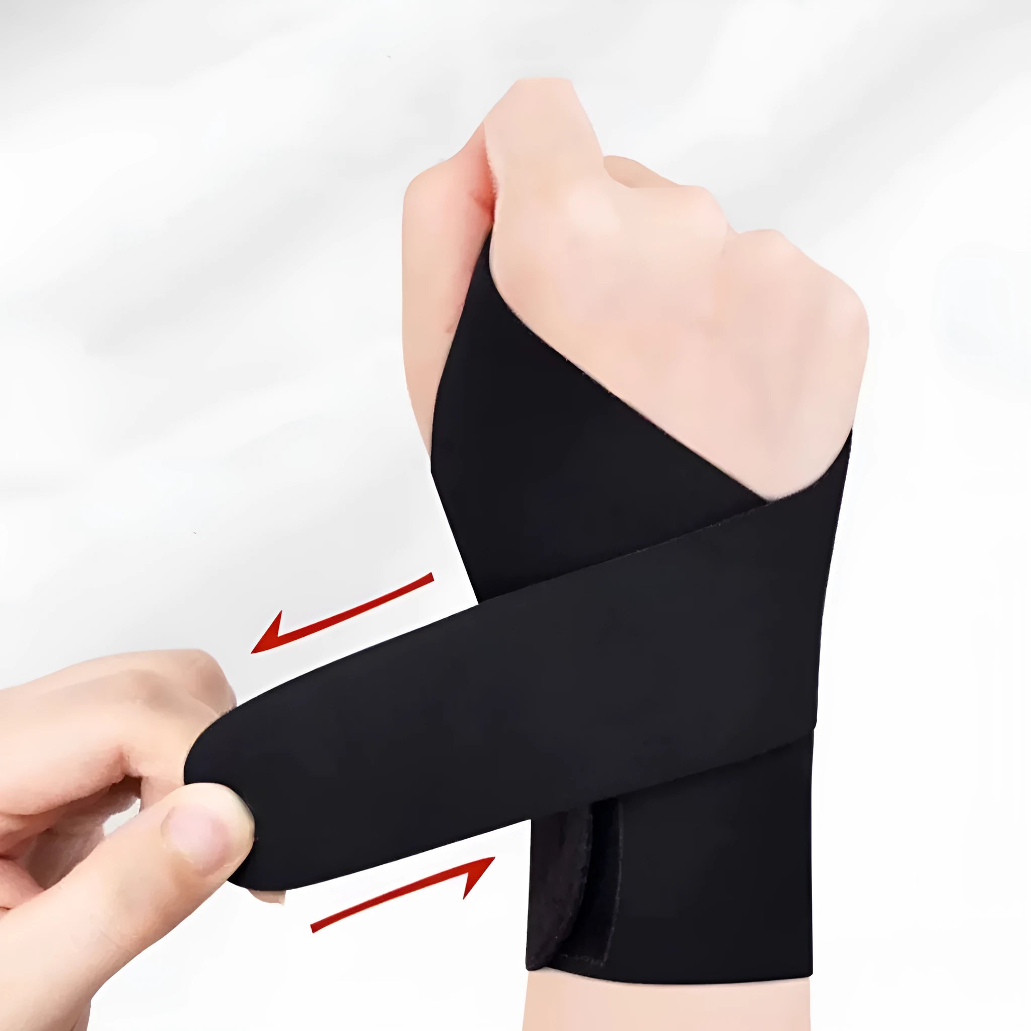 Athletic wristguards with adjustable straps in black and skin colour for badminton, tennis, volleyball.