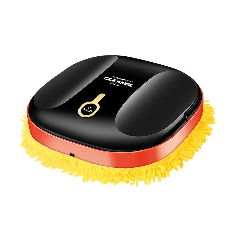 Smart robot vacuum cleaner with mopping function, black ABS body, and spray humidification feature
