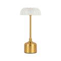 Bronze retro metal table lamp with acrylic elements, 14.5cm base and 31.5cm height, Type-C charging