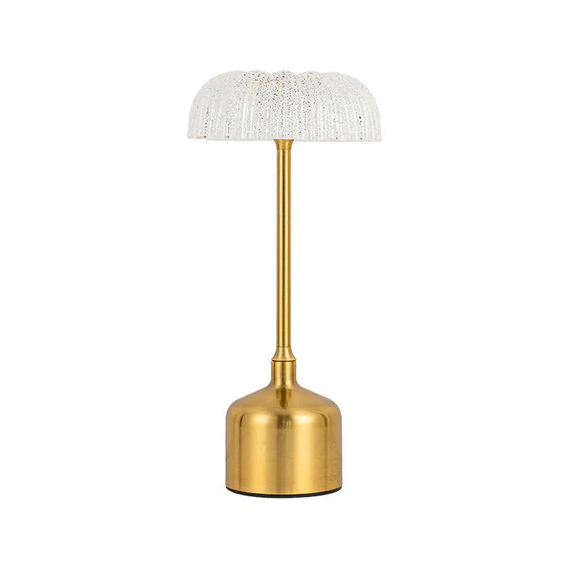 Bronze retro metal table lamp with acrylic elements, 14.5cm base and 31.5cm height, Type-C charging
