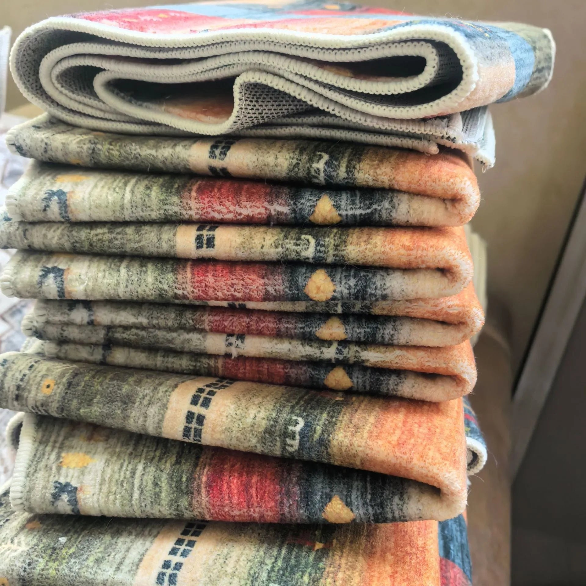American washed polyester square carpet in Bohemian 63 pattern for living room floor